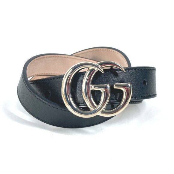 GUCCI 432707 GG buckle belt Leather Black - Picture 1 of 16